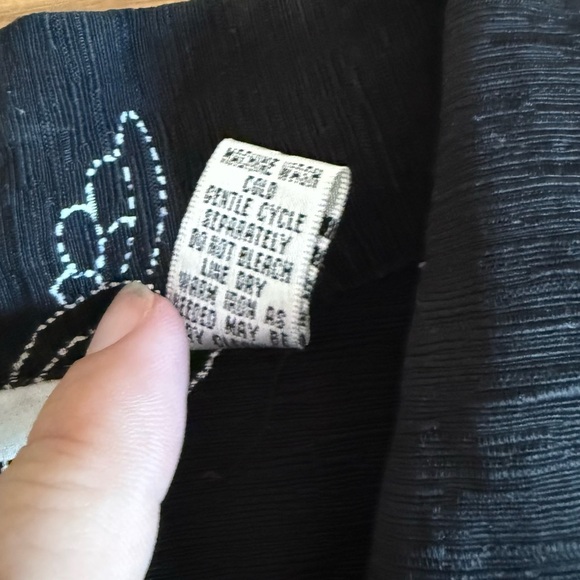 Chico's Black/White Art Silk/Linen Button Down Shirt Chico's 2 Large - Picture 3 of 4